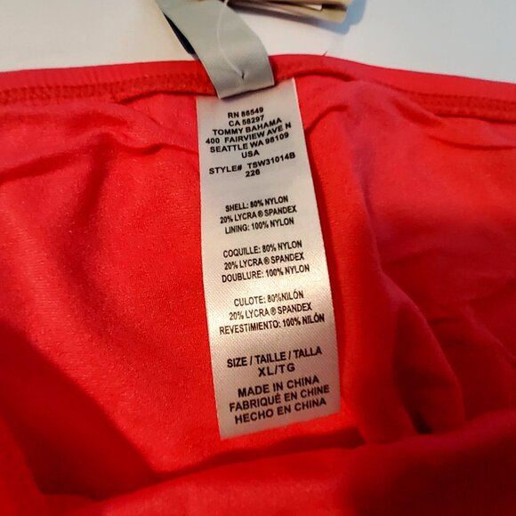 Tommy Bahama Red Bikini Bottom High-Quality Italian Fabric Jersey Swimwear  XL - Picture 6 of 8